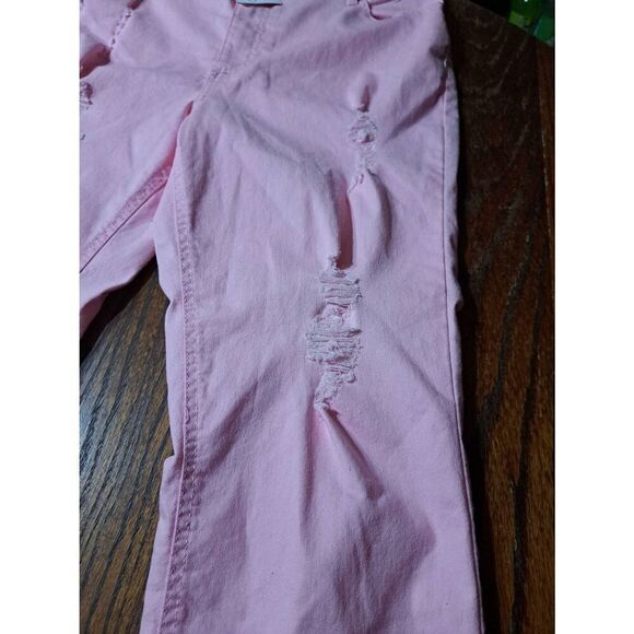 New Size 14 C Est 1946 Pink Distressed High Rise Skinny Denim Jeans with Raw Hem - Picture 7 of 12